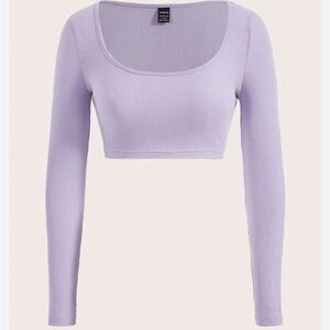 Shein Slim Fit Crop Top Purple XS